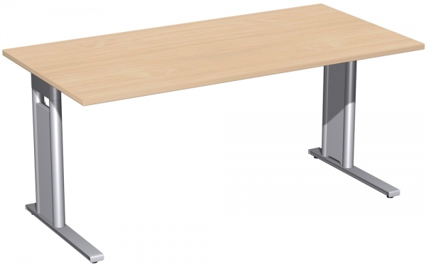 Schreibtisch buche 1600 mm (L) mit C-Fuß - FX Büromöbel