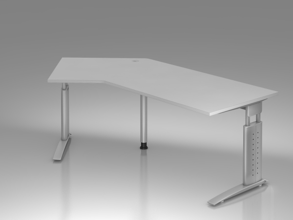 Schreibtisch höhenverstellbar - Büroschreibtisch mit Winkel grau