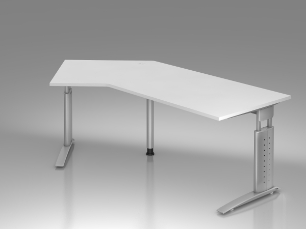 Schreibtisch höhenverstellbar - Büroschreibtisch mit Winkel weiß