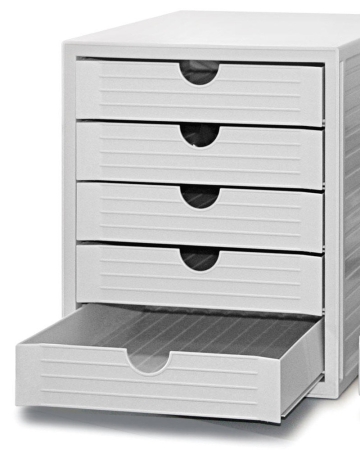 Schubladenbox geschlossen für Büroschränke und Büroregale in grau