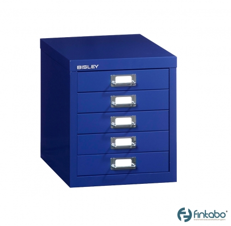 Büro-Schubladenschrank (blau) mit 5 Schubladen