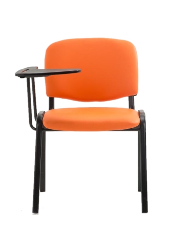 Konferenzstühle mit Schreibablage u. einem lebendigen Orange