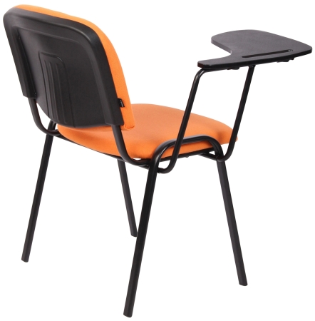 Orangene Seminarstühle mit Kunststoffabdeckung