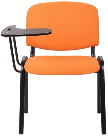 Seminarstühle mit Klapptisch und Stoffbezug orange