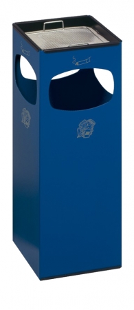 Standascher blau mit Abfallbehälter 4-fach Einwurf