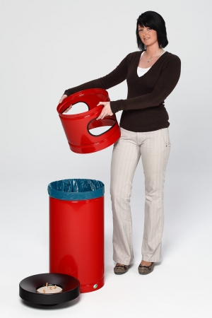 Standascher für Sandbefüllung mit Abfallbehälter dreiteilig