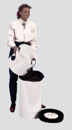 Standascher für Sandbefüllung mit Abfallbehälter bequem zu reinigen