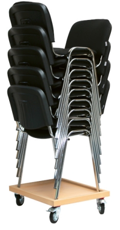 Stuhlwagen für Stapelstühle mit ca. 55 x 44 cm Beineabstand.