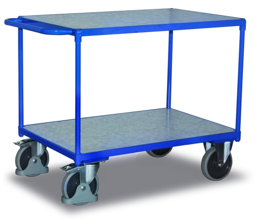 Tischwagen mit Zinkblech Ladeflächen 2 Etagen 1200 x 800 mm