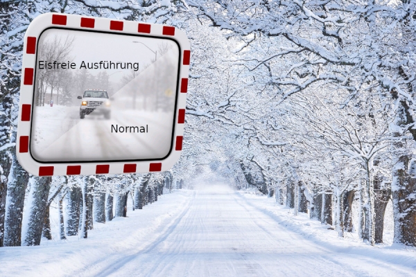 Anti-Frost Verkehrsspiegel für mehr Sicht im Winter (Inox-Stahl)