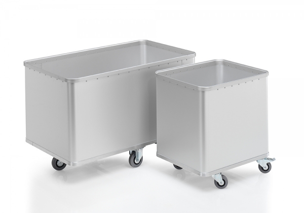 Beide (Alternative) Wäschewagen für saubere Wäsche - Aluminiumwagen eloxiert