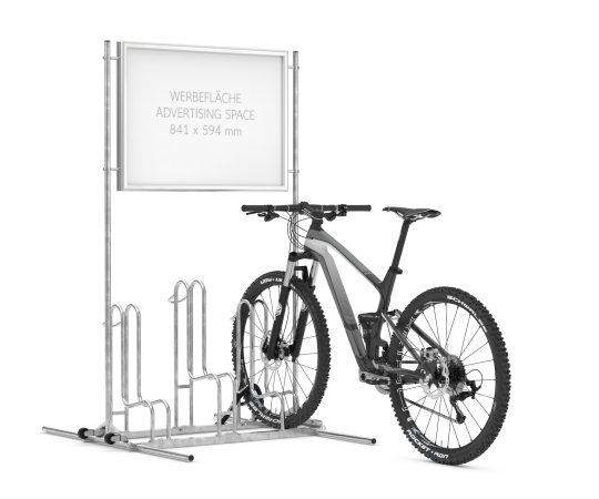 Fahrradparker mit Quick-Clip-System- Werbeflächen, Typ FS800