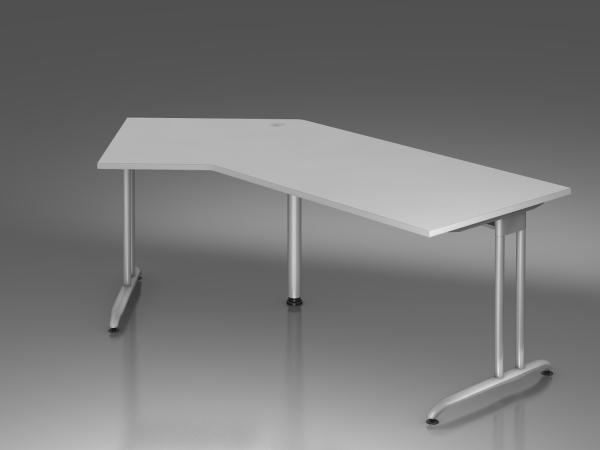 Winkelschreibtisch mim grauen Tischplattendekor