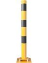 Anfahrsicherer Absperrpfosten Ø 76 mm, allseitig neigbar, gelb/schwarz