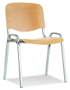 Besucherstühle mit Metallgestell verchromt und Holzsitz (Cillian H)