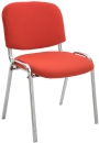 K2C-Besucherstühle: roter Stoff mit Gestell in Chromoptik