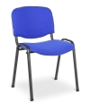 Besucherstühle mit blauem Stoff und schwarzem Gestell vom Typ SB (stapelbar)