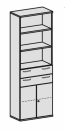 Umfangreicher Büroschrank - Flexible Büromöbel (Skizze)