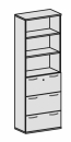 Büroschrank 1000 mm breit, mit drei Hängeregistraturen