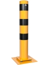 Elastischer Stahlpoller als Rammschutz Ø 152 mm, gelb/schwarz