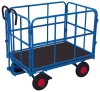 Handpritschenwagen mit 4 Gittern - 940 x 640 mm - Luftreifen - 700 kg - blau