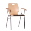 Holzschalenstühle mit Armlehnen + Sitzpolster - Besucherstühle Genian