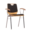 Holzschalenstühle mit Armlehnen + Sitz.- u. Rückenpolster - Besucherstühle Genian