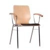Holzschalenstühle mit Armlehnen + Sitzpolster - Besucherstühle Genian 2.A