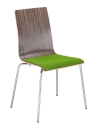 Holzschalenstühle - Besucherstühle Luis S mit Sitzpolster grün