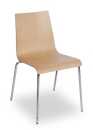 Holzschalenstühle Typ TX verchromt - Top Besucherstühle mit Eichensperrholz natur.