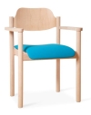 Holzstühle für Besucher mit Armlehnen u. Sitzpolster Typ A2
