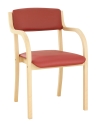 Holzstühle - Besucherstühle Modell Radek mit Armlehnen, Bezug rot