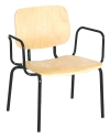 Stühle für schwergewichtige Menschen mit schwarzem Gestell und Armlehnen