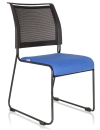 Stapelbare u. verbindbare Besucherstühle, Modell Präsent, Sitz blau