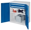 Schwerlast-Werkzeugschrank blau. Sortier-System Typ 61: Materialschrank mit 2 Schubladen
