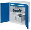 Schwerlast-Werkzeugschrank blau. Sortier-System Typ 66: Materialschrank mit 1 x Schublade u. 1 x Fachboden.