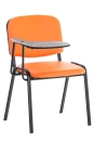 Seminarstühle mit Klapptisch u. einem lebendigen Orange