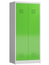 Spindschrank Typ LL3 800 mm breit mit 4 Fachböden, lichtgrau/gelbgrün