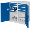 Werkzeugschrank mit Mitteltrennwand inkl. 6 Schubladen. Vollblechtüren RAL 5010 enzianblau