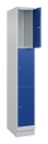 Wertfachschrank mit 3 Fächern 3 x 300 mm Typ Clark 3000 mit Sockel - lichtgrau/enzianblau