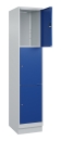 Wertfachschrank mit 3  x 400 mm Fächer . lichtgrau/enzianblau