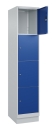 Schließfachschrank mit 4 x 400 mm breiten Fächern, lichtgrau/enzianblau