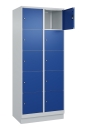 Wertfachschrank mit 10 Fächern (2 x 5 Abteile) lichtgrau/enzianblau