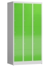 Wertfachschrank mit 3 x 5 Fächern Typ LL119, lichtgrau/gelbgrün - RAL 7035/6018