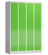 Wertfachschrank mit 4 x 5 Fächern Typ LL120, lichtgrau/gelbgrün - RAL 7035/6018